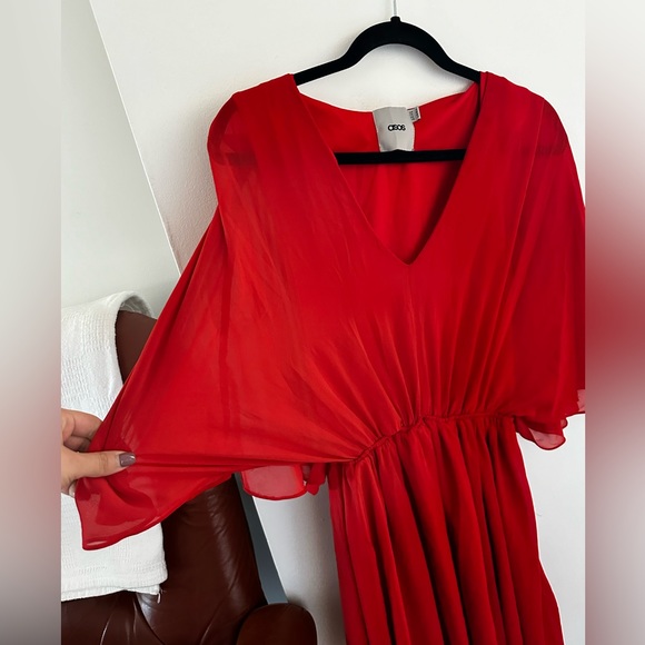 ASOS Flutter Sleeve Cross Over Mini Dress - Picture 5 of 6